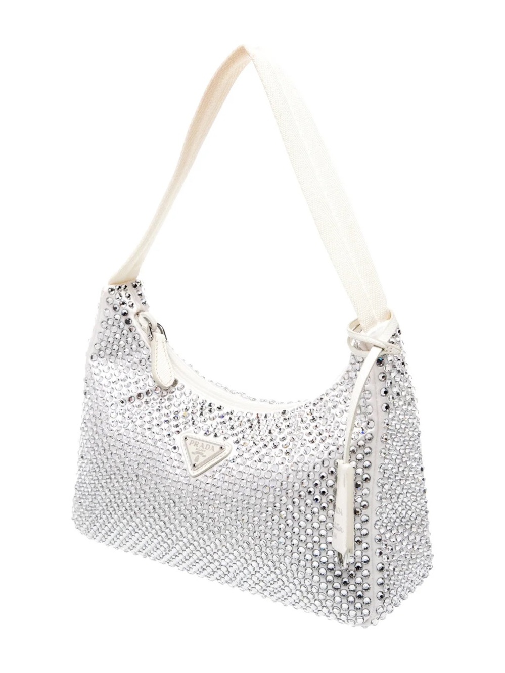 Prada Silver Crystal-Studded Shoulder Bag - Picture 2 of 9
